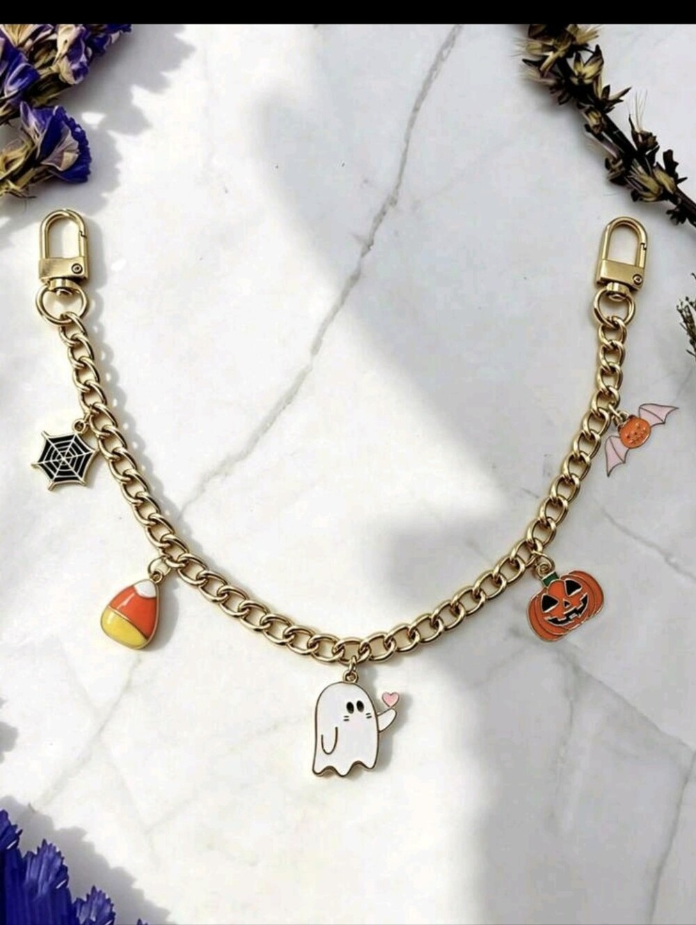Ghost Halloween Charms Purse Necklace NEW